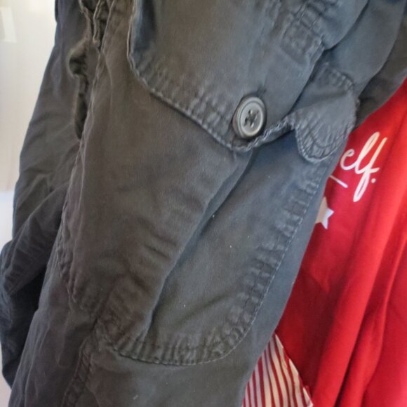 22W Woman Within Black Cargo/Utility Work Pant convertible to Capri's - Picture 4 of 6